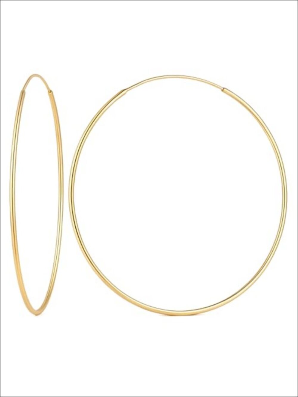 14k Gold Plated Hoop Earrings Thin Lightweight Women Jewelry